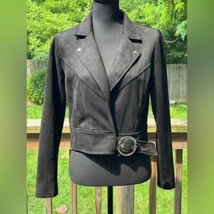Have Black Faux Suede Women's Moto style Jacket medium